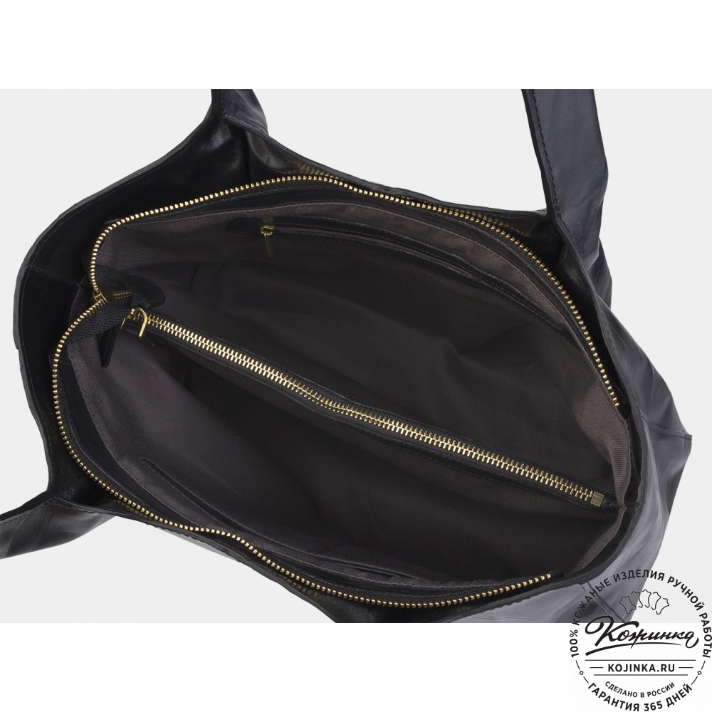 Женская кожаная сумка "Миранда" (чёрная)